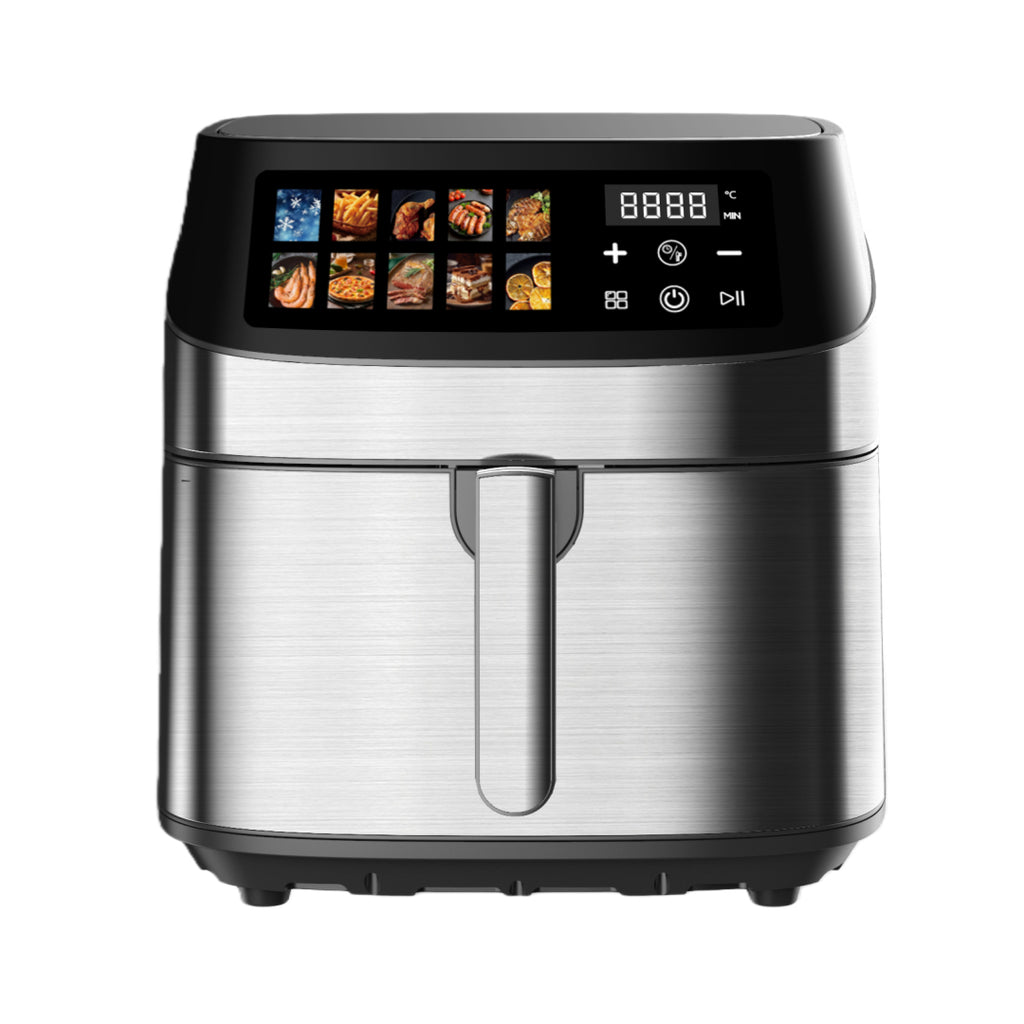 Digital Electric Air Fryer 8-9L Stainless Steel Non-Stick Basket Home Use