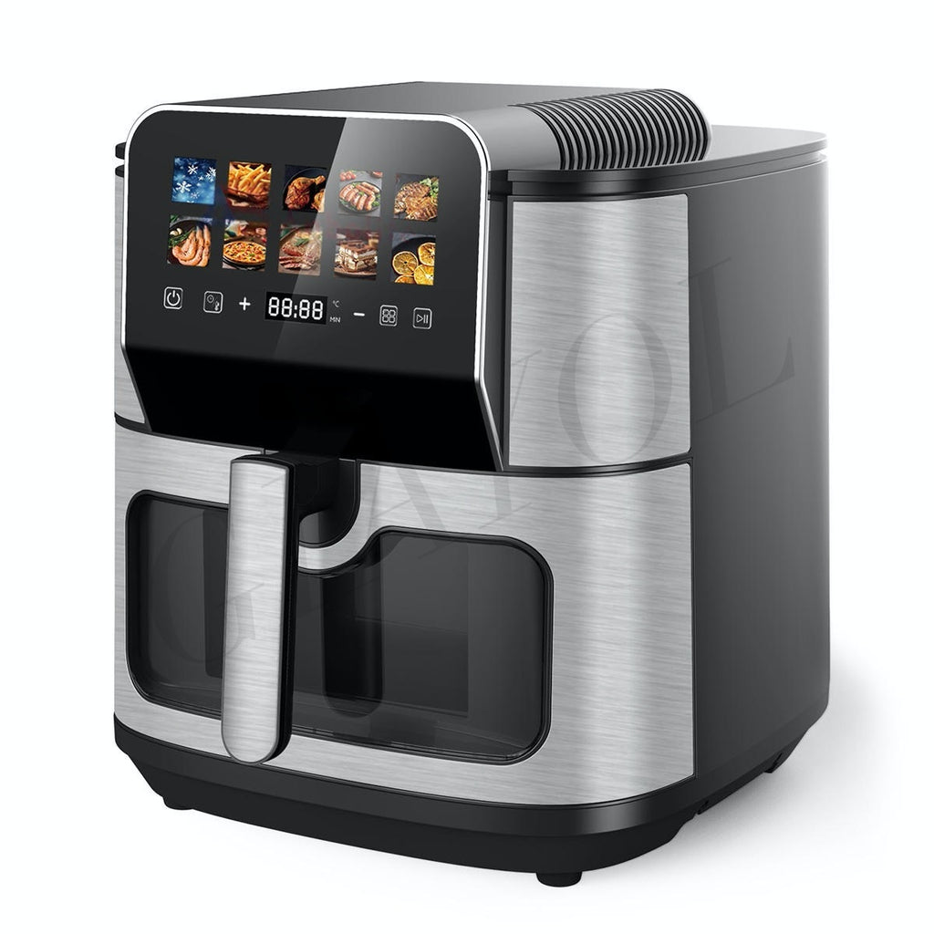 Digital Electric Air Fryer 8-9L Stainless Steel Non-Stick Basket Home Use