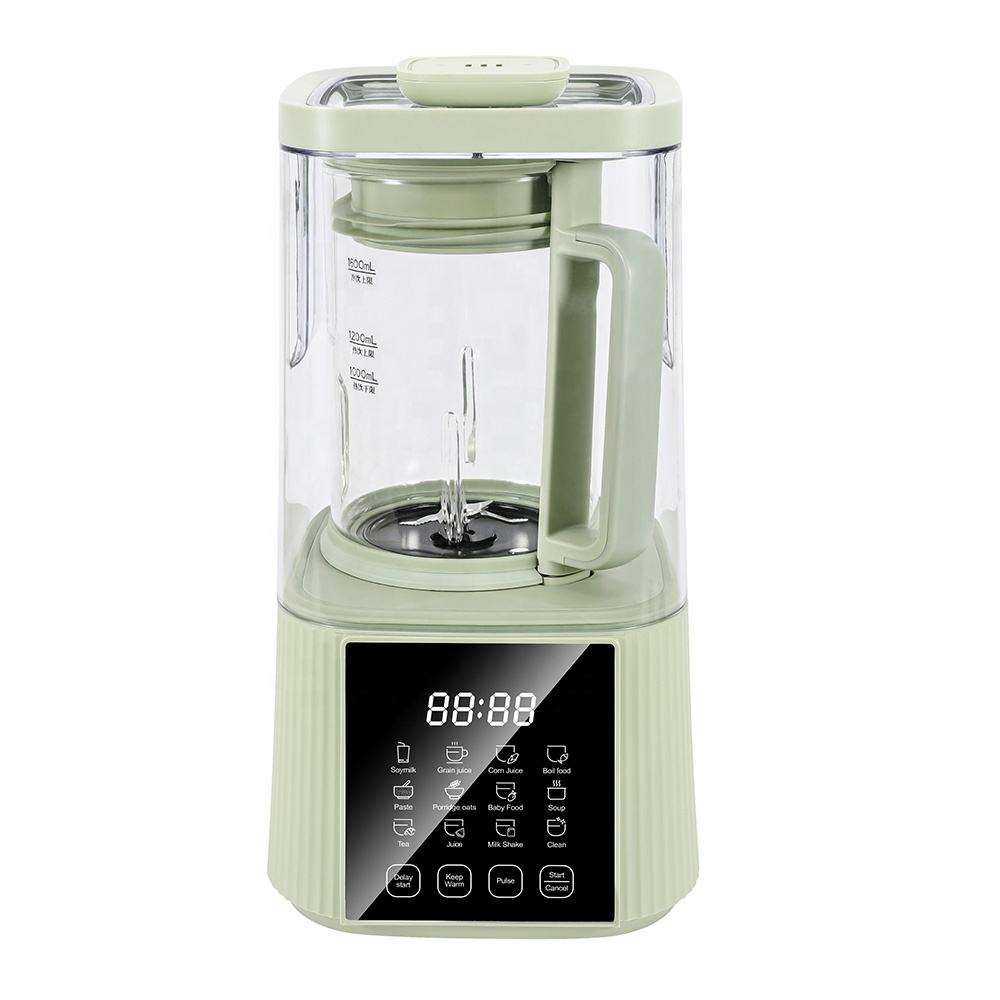 1.6L Electric Kitchen Blender with Heating, Low Noise & 5-Speed Control