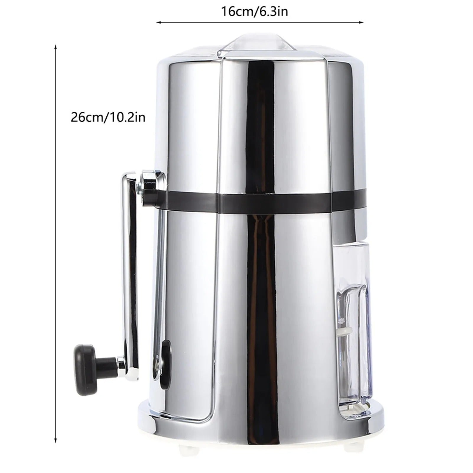 Portable Manual Ice Crusher Hand Crank Shaved Ice Maker with Stainless Steel Blade