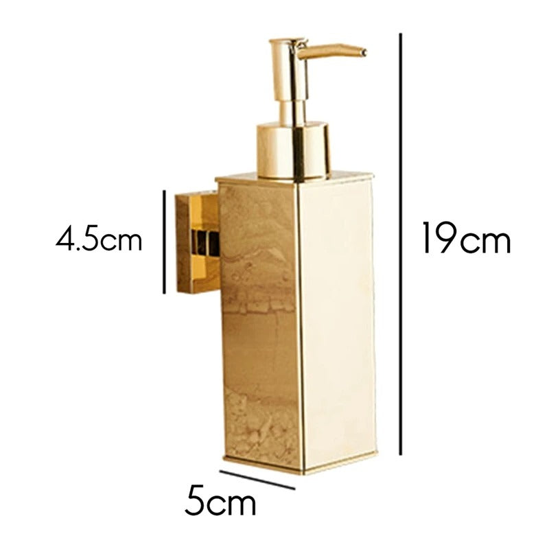 3-Pack Wall-Mounted Gold Soap Dispensers – Bathroom, Kitchen, Shampoo & Shower Gel Bottles