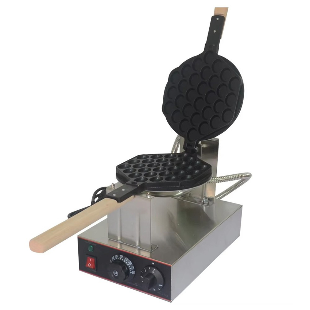 Commercial Egg Waffle Maker 1400W Electric Bubble Waffle Machine Non-Stick Plates 30 Holes