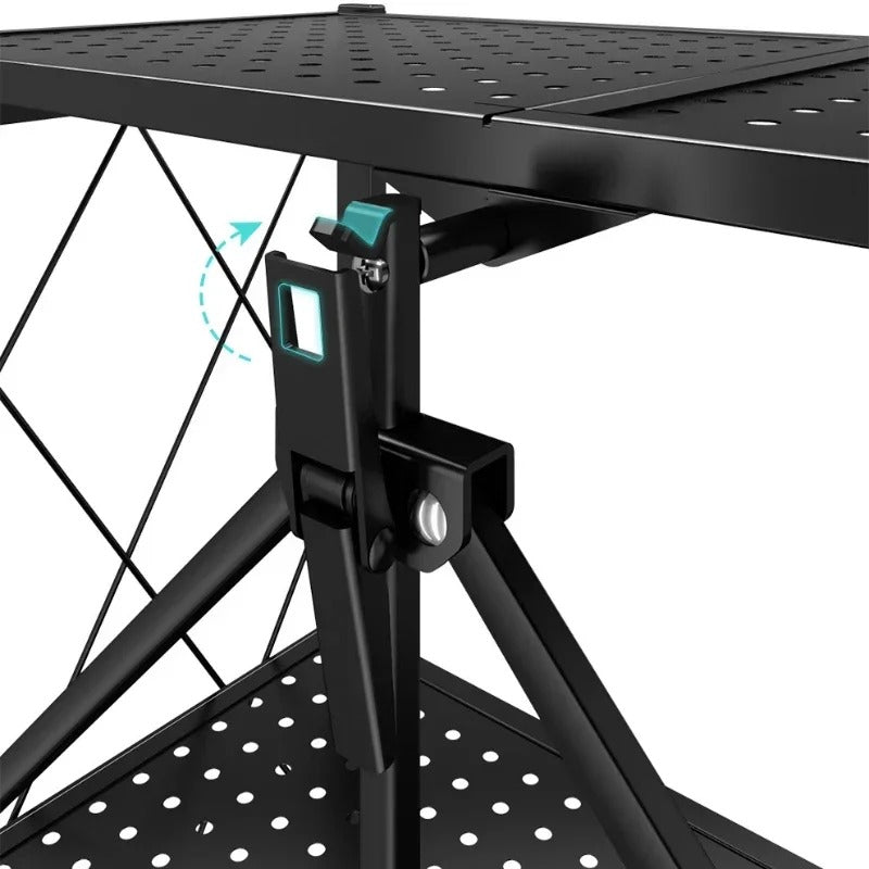 Portable Foldable Storage Shelves – Multi-Layer Rack for Kitchen, Balcony, Laundry, or Office Use