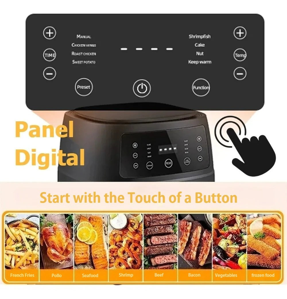 5L Digital Air Fryer with Touchscreen, 360° Hot Air Cooking, Oil-Free Family Size