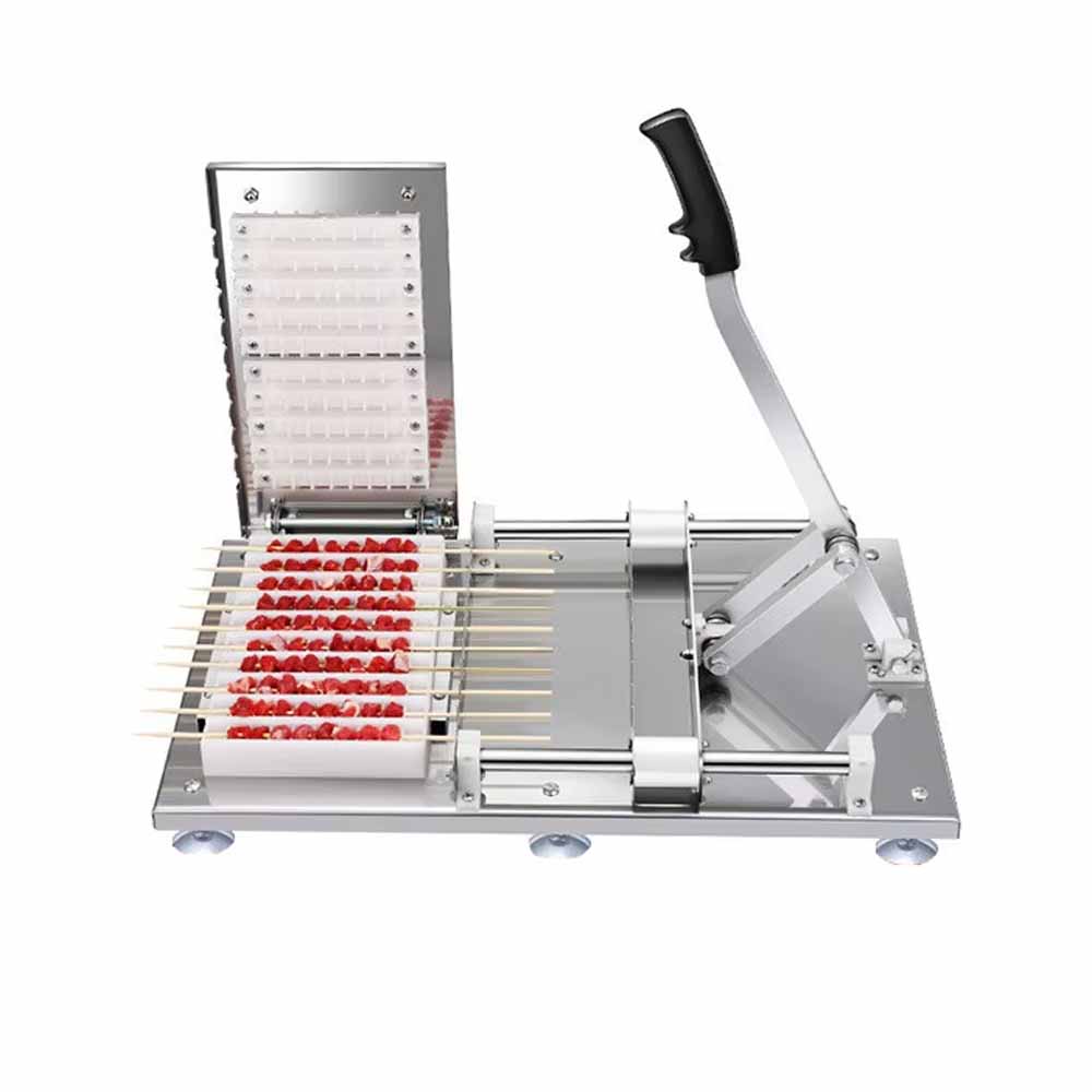 Heavy Duty Stainless Steel BBQ Meat Skewer Maker Manual 10-String Kebab Skewering Tool
