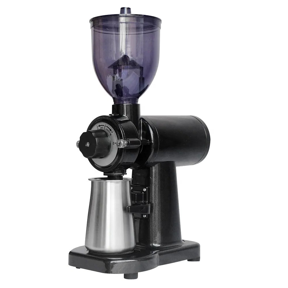 150W Electric Burr Coffee Grinder 250g Hopper Flat Burr Milling Machine 60mm Blade