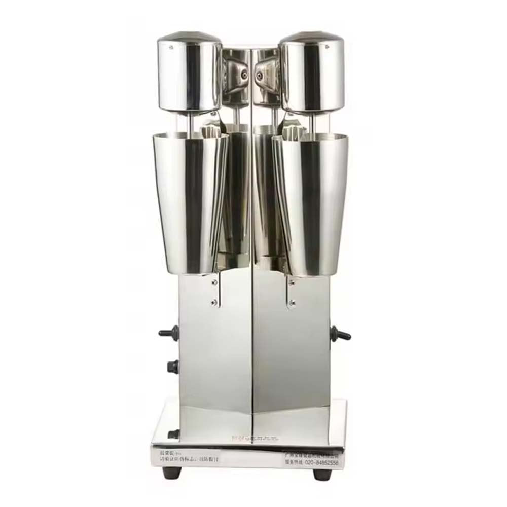 Stainless Steel Double Cup Milkshake Drink Mixer 300W Push Button 2-Speed Foam Blender