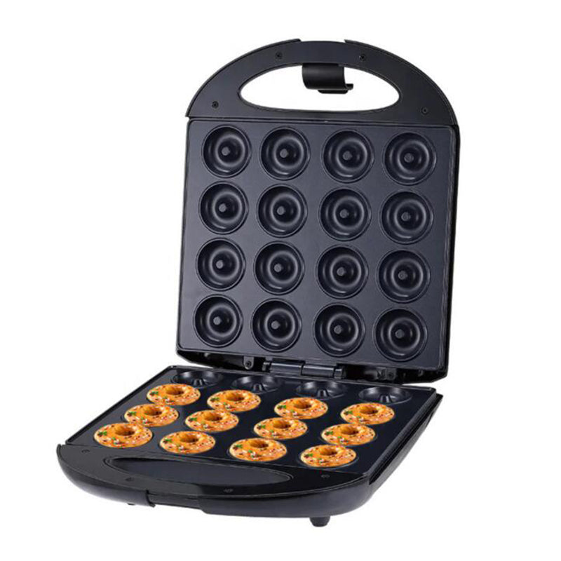Mini 16-Hole Electric Donut Maker 220V Non-Stick Plate Stainless Steel Kitchen Appliance