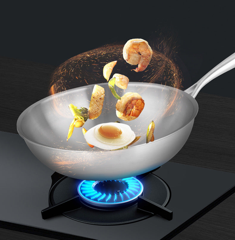 Uncoated Pure Titanium Fry Pan with Glass Lid and Triple-Layer Heat Distribution Base