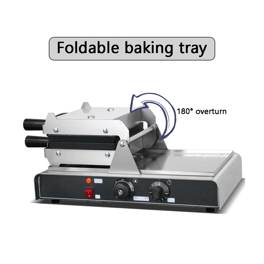 1600W Electric Waffle Fries and Potato Stick Maker Stainless Steel Non-Stick Plate Commercial Use