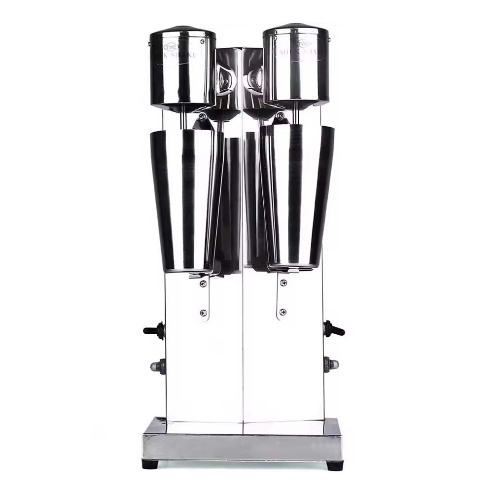 Stainless Steel Double Cup Milkshake Drink Mixer 300W Push Button 2-Speed Foam Blender