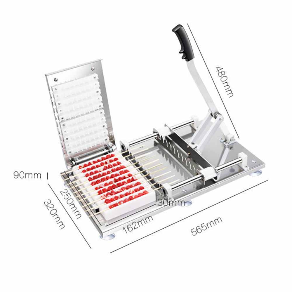 Heavy Duty Stainless Steel BBQ Meat Skewer Maker Manual 10-String Kebab Skewering Tool