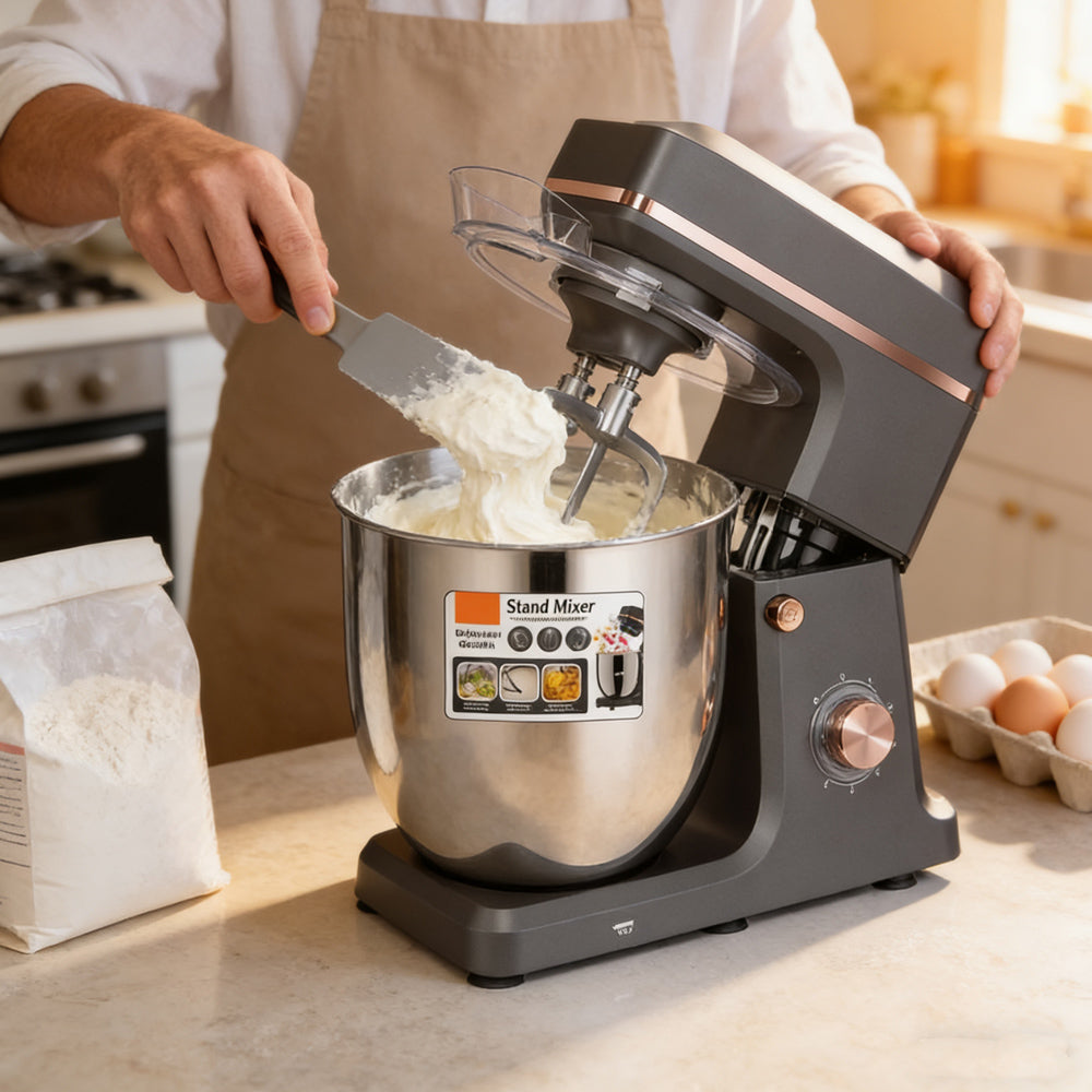 12L Heavy Duty Electric Food Stand Mixer 2000W, 6-Speed Planetary Kitchen Dough Mixer