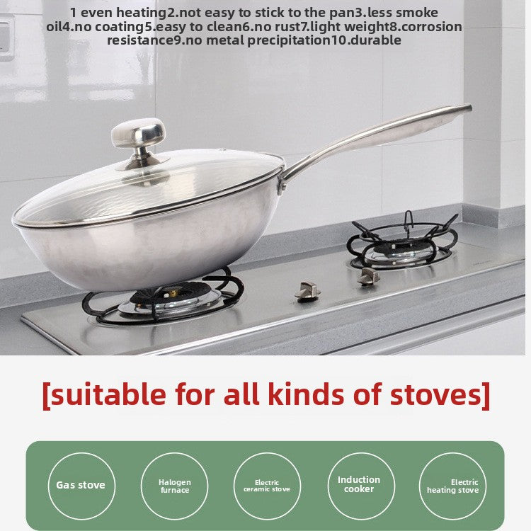 30cm Artisan-Forged Titanium Cooking Pot with Glass Lid for Soup & Stir-Fry