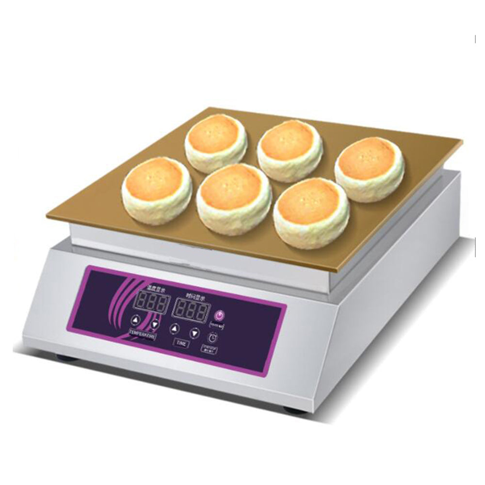 1300W Electric Souffle Pancake & Mini Waffle Maker Non-Stick Plates Adjustable Temperature