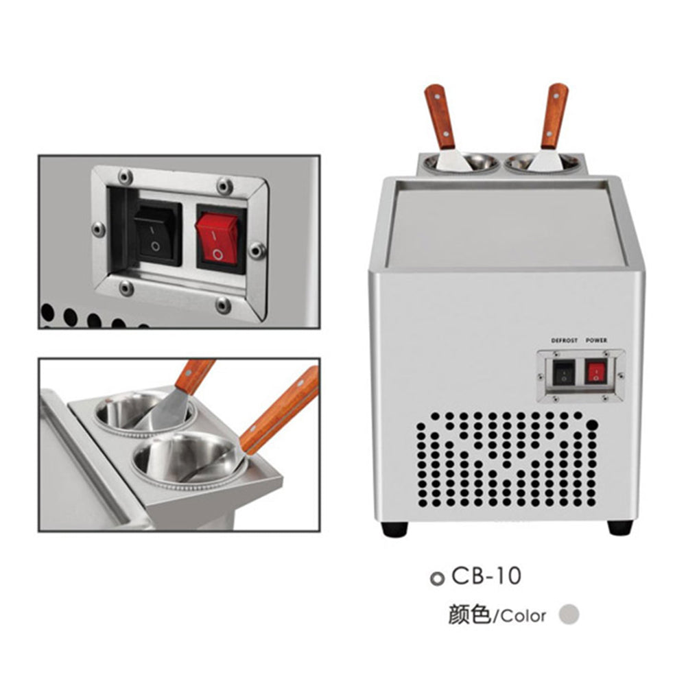 Electric Rolled Ice Cream Maker Machine with Display Screen, Stainless Steel Pan, 110V/220V