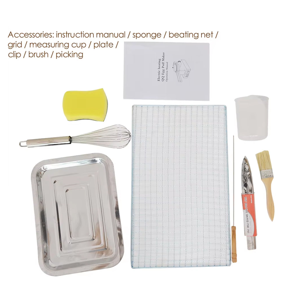 Commercial Egg Waffle Maker 1400W Electric Bubble Waffle Machine Non-Stick Plates 30 Holes