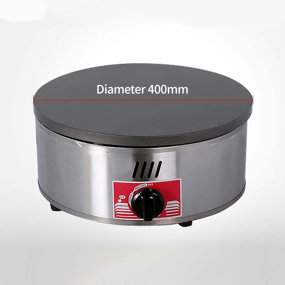Commercial Gas Crepe Maker 400mm Cast Iron Plate with Touch Control Stainless Steel Body