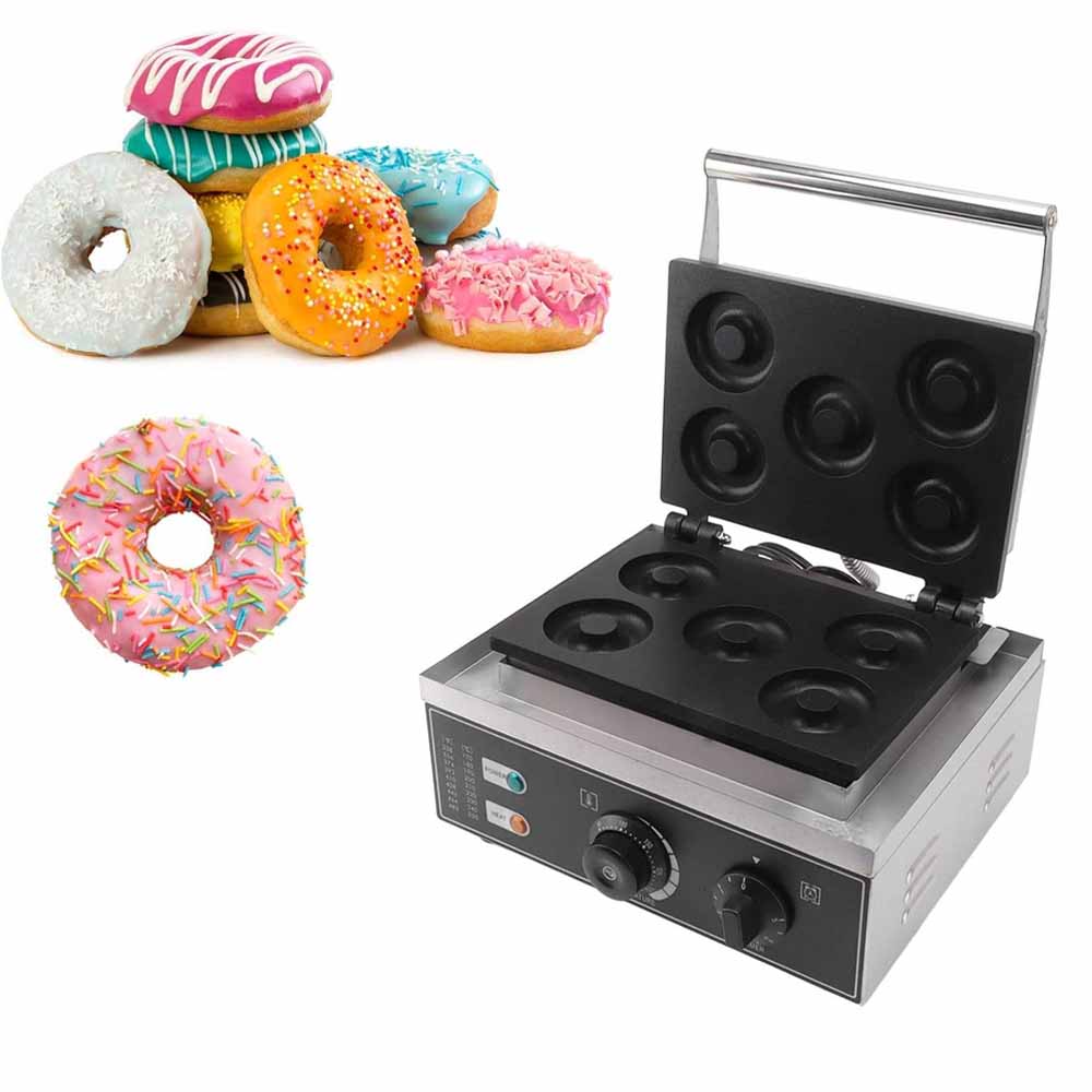 Electric Mini Donut Maker Machine with Non-Stick Plates Timer Portable Automatic Round Donut Cooker