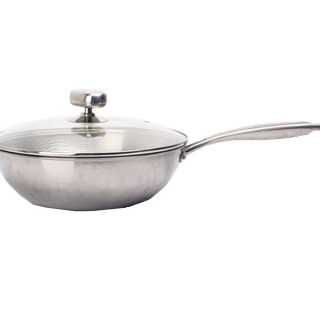 30cm Artisan-Forged Titanium Cooking Pot with Glass Lid for Soup & Stir-Fry