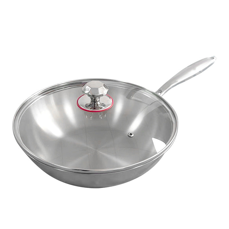 30cm Heavy-Duty Titanium Skillet with Glass Cover & Solid Steel Grip
